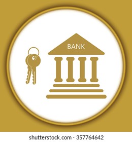 bank icon with key