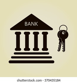 bank icon with key