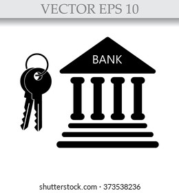 bank icon with key
