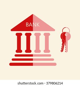 bank icon with key