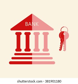 bank icon with key