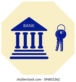 bank icon with key