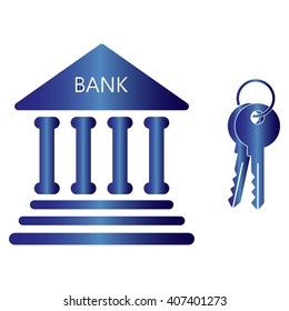 bank icon with key