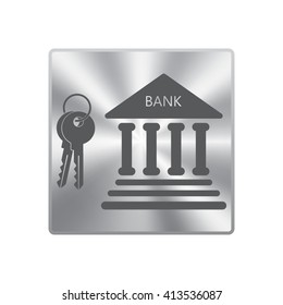 bank icon with key