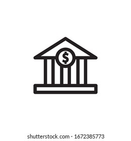 bank icon line art design vector illustration - Shutterstock ID 1672385773