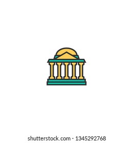 bank icon line design. Business icon vector illustration