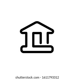 Bank icon. Line design template