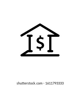 Bank icon. Line design template