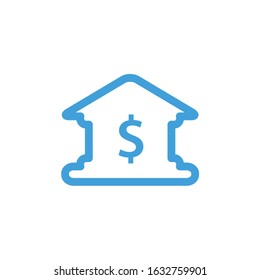 Bank icon. Line design template