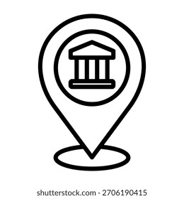 Ilustración vectorial de diseño de línea de icono de banco