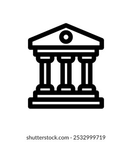 Bank Icon Line Style Finance Simple Design Perfect Vector Illustrations.