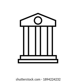 bank icon line style vector for your design