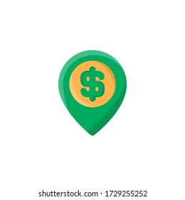 Bank Icon, Location Logo, Money & Banking Symbol.