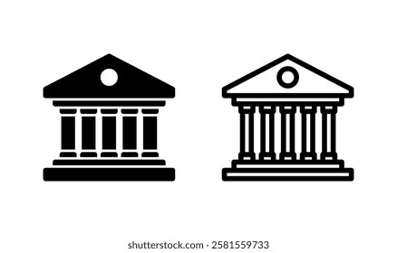 Bank icon logo design. Bank sign and symbol, museum, university