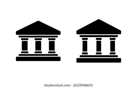 Bank icon logo design. Bank sign and symbol, museum, university