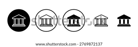 Bank icon logo design. Bank sign and symbol, museum, university