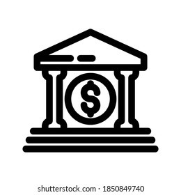 bank icon or logo isolated sign symbol vector illustration - high quality black style vector icons
