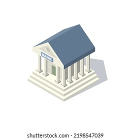 Bank  Icon Logo Isometric Building