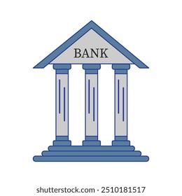 Bank icon logo. Payments Area sign on white background. The bank icon. Banking and finance symbol. Bank symbol logo concept. Vector illustration. Eps file 19.