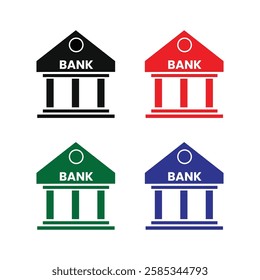 bank icon logo vector design template