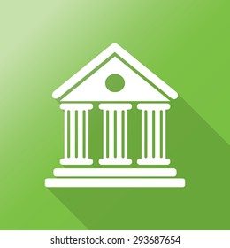 bank icon with long shadow.