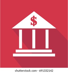 bank icon with long shadow
