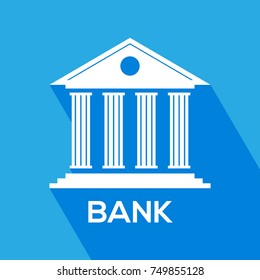 Bank icon for mobile web apps. Banking investment concept. Flat style. Vector illustration