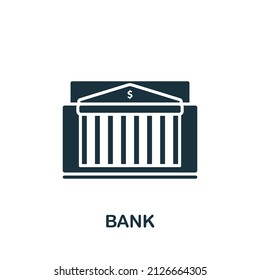 Bank icon. Monochrome simple icon for templates, web design and infographics