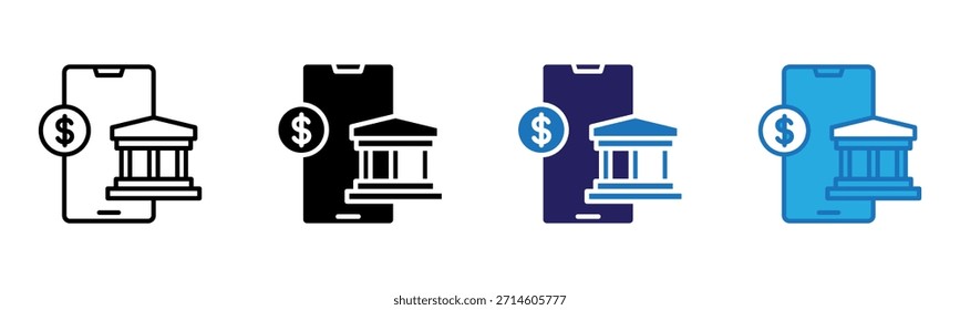 Icono de banco Multi Style Ilustración vectorial