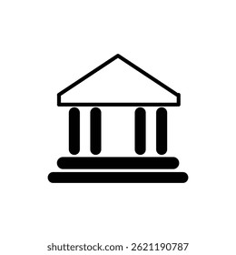 Bank icon. Museum building sign. Bank vector set. Isolated courthouse sign. Banking government building, museum, university icon.