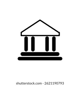 Bank icon. Museum building sign. Bank vector set. Isolated courthouse sign. Banking government building, museum, university icon.
