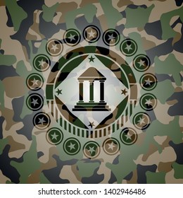 bank icon on camo pattern