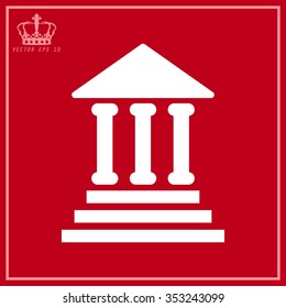 bank icon  on a red background