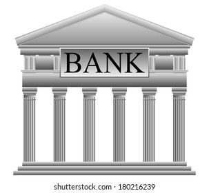 Bank icon on white background.