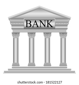 Bank icon on white background.