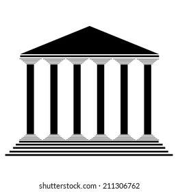 Bank icon on white background. Vector illustration.