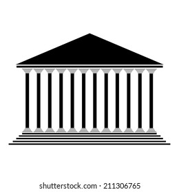 Bank icon on white background. Vector illustration.