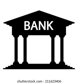 Bank icon on white background. Vector illustration.