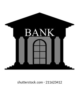 Bank icon on white background. Vector illustration.