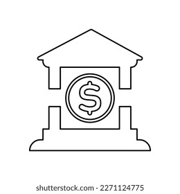 icono de banco en fondo blanco, ilustración vectorial