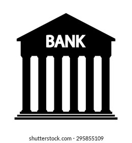 Bank icon on white background - vector illustration.