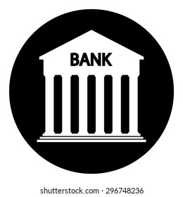 Bank icon on white background - vector illustration.