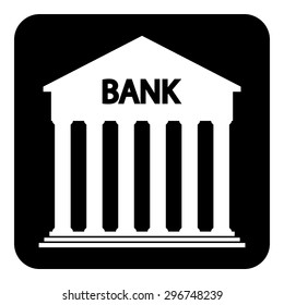 Bank icon on white background - vector illustration.