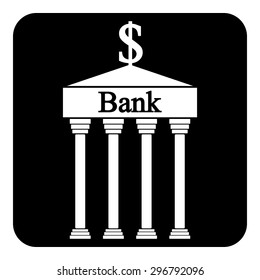 Bank icon on white background - vector illustration.