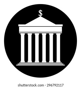 Bank icon on white background - vector illustration.