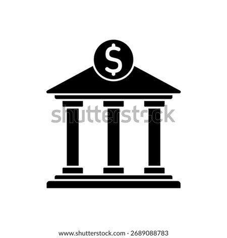 Bank icon outline editable stroke line drawing eps.