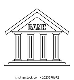 Bank icon. Outline illustration of bank vector icon for web