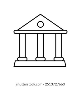 bank icon. Outline style design isolated on white background