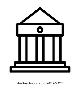 Bank icon outline vector design