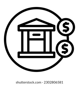 Bank icon outline vector. Digital pay. Mobile payment
